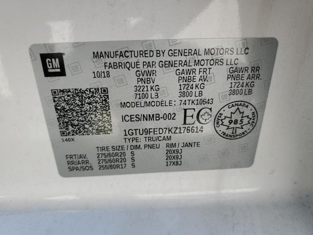 2019 GMC SIERRA K15 - 1GTU9FED7KZ176614