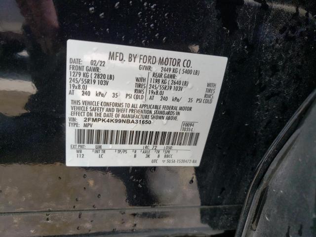 2022 FORD EDGE TITAN 2FMPK4K99NBA31650