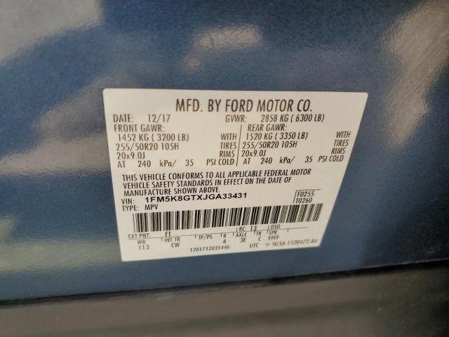 2018 FORD EXPLORER S - 1FM5K8GTXJGA33431
