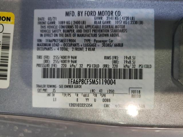 2021 FORD MUSTANG GT - 1FA6P8CF5M5119004