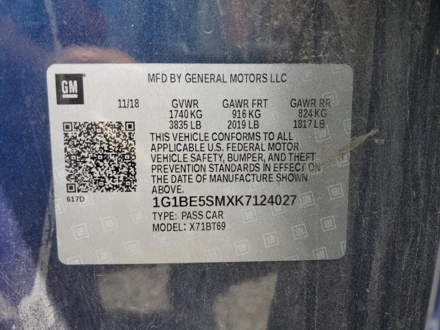 2019 CHEVROLET CRUZE LT - 1G1BE5SMXK7124027