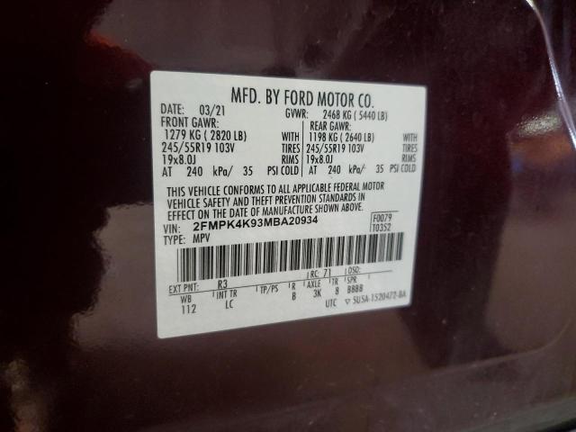 2021 FORD EDGE TITAN - 2FMPK4K93MBA20934