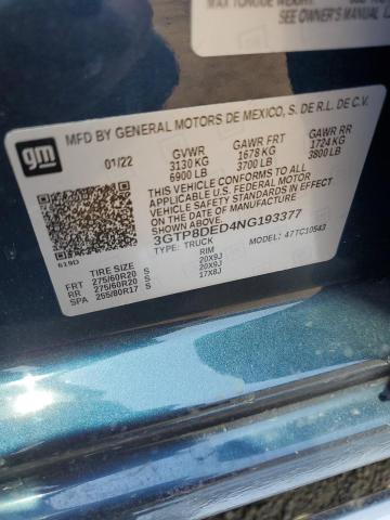 2022 GMC SIERRA LIM - 3GTP8DED4NG193377