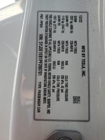 2023 TESLA MODEL 3 5YJ3E1EB1PF390701