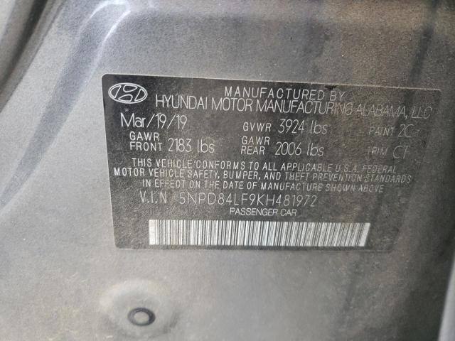 VIN 5NPD84LF9KH481972 2019 Hyundai Elantra, Sel no.12