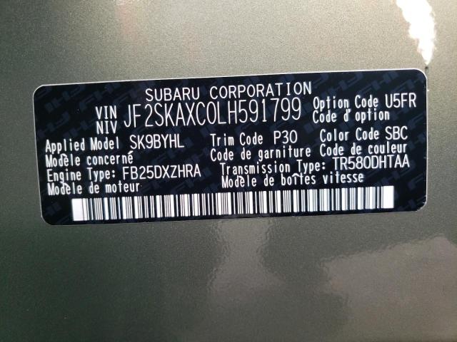 2020 SUBARU FORESTER T - JF2SKAXC0LH591799