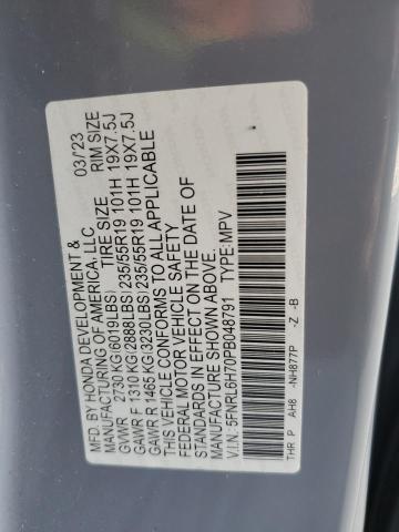 2023 HONDA ODYSSEY SP 5FNRL6H70PB048791