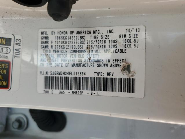 VIN 5J6RM3H34EL013894 2014 Honda CR-V, LX no.13