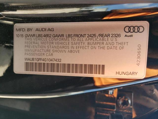 VIN WAUB1GFF4G1047432 2016 Audi S3, Premium Plus no.13