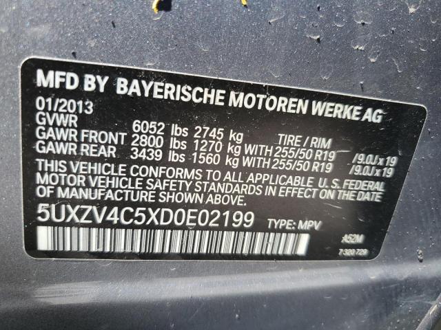 VIN 5UXZV4C5XD0E02199 2013 BMW X5, Xdrive35I no.13