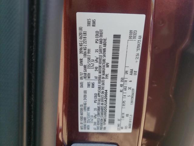 VIN 1FMCU0GD5JUA20664 2018 Ford Escape, SE no.13