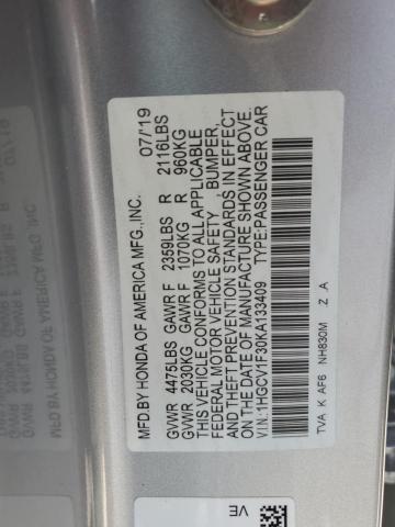 2019 HONDA ACCORD SPO - 1HGCV1F30KA133409