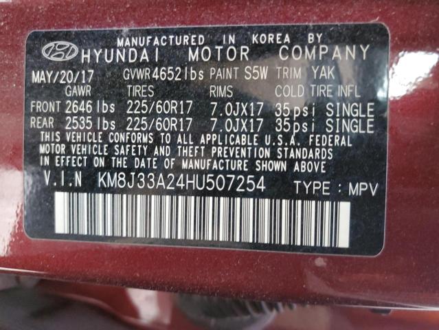 2017 HYUNDAI TUCSON LIM - KM8J33A24HU507254