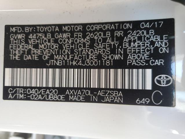 VIN JTNB11HK4J3001181 2018 Toyota Camry, L no.12