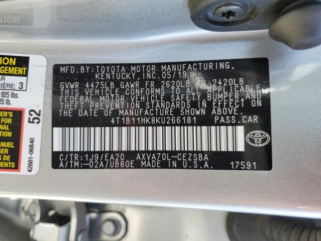 2019 TOYOTA CAMRY L - 4T1B11HK8KU266181
