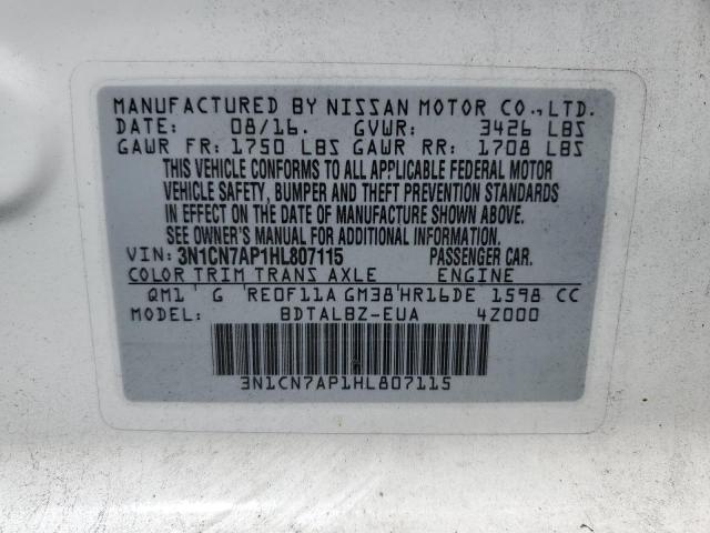 VIN 3N1CN7AP1HL807115 2017 Nissan Versa, S no.13