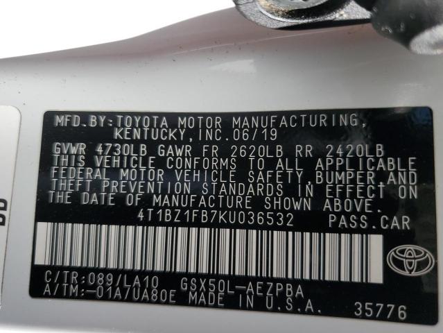 2019 TOYOTA AVALON XLE - 4T1BZ1FB7KU036532