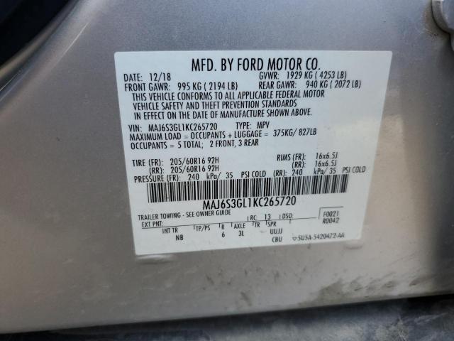 2019 FORD ECOSPORT S MAJ6S3GL1KC265720  69708714