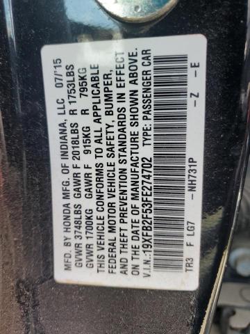 2015 HONDA CIVIC LX - 19XFB2F53FE274702