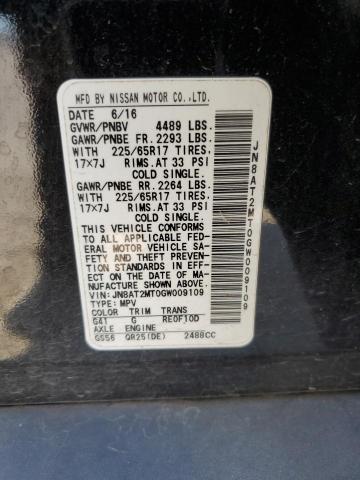 VIN JN8AT2MT0GW009109 2016 Nissan Rogue, S no.13