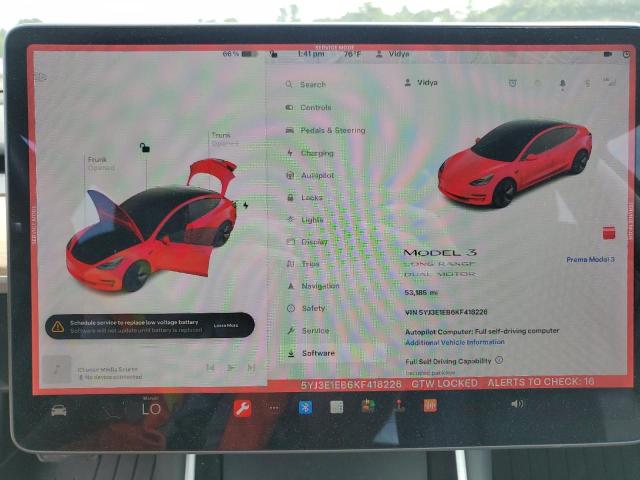 2019 TESLA MODEL 3 - 5YJ3E1EB6KF418226
