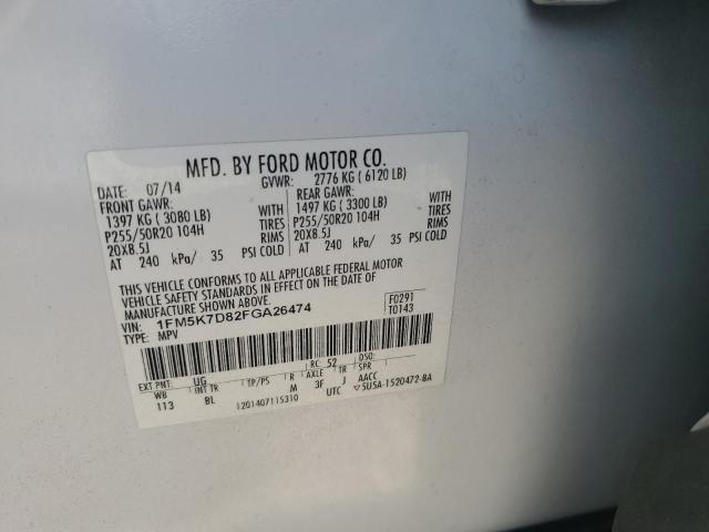 2015 FORD EXPLORER X - 1FM5K7D82FGA26474