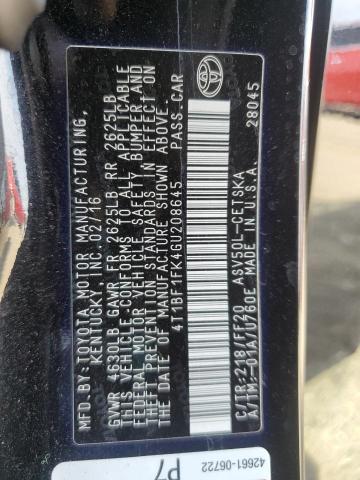 2016 TOYOTA CAMRY LE - 4T1BF1FK4GU208645