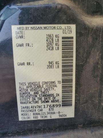 2019 NISSAN ALTIMA SL - 1N4BL4EV7KC176899