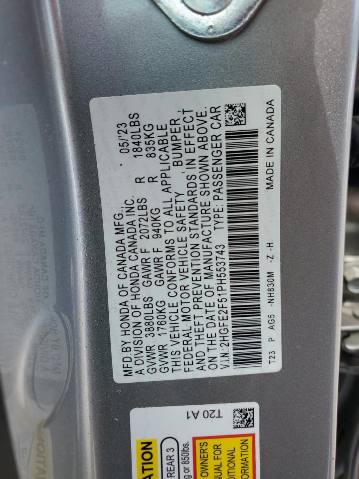 Lot #2940706327 2023 HONDA CIVIC SPOR