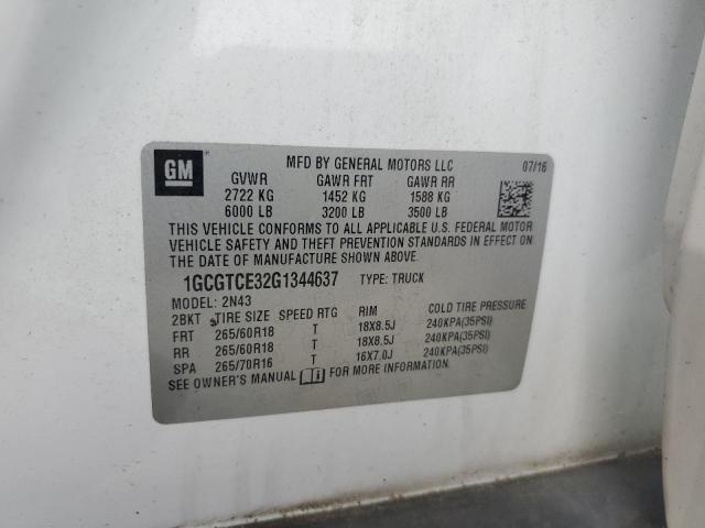2016 CHEVROLET COLORADO L - 1GCGTCE32G1344637