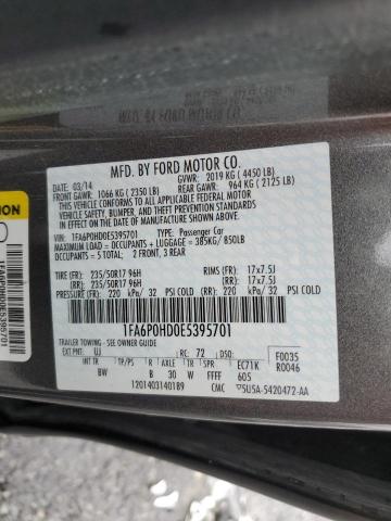 VIN 1FA6P0HD0E5395701 2014 Ford Fusion, SE no.12