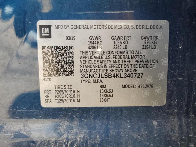 2019 CHEVROLET TRAX 1LT - 3GNCJLSB4KL340727