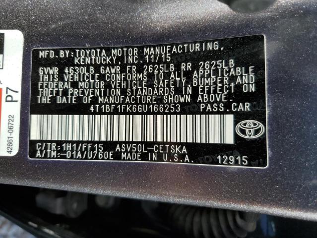 2016 TOYOTA CAMRY LE - 4T1BF1FK6GU166253