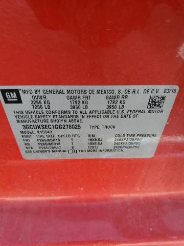 2016 CHEVROLET SILVERADO - 3GCUKSEC1GG276025