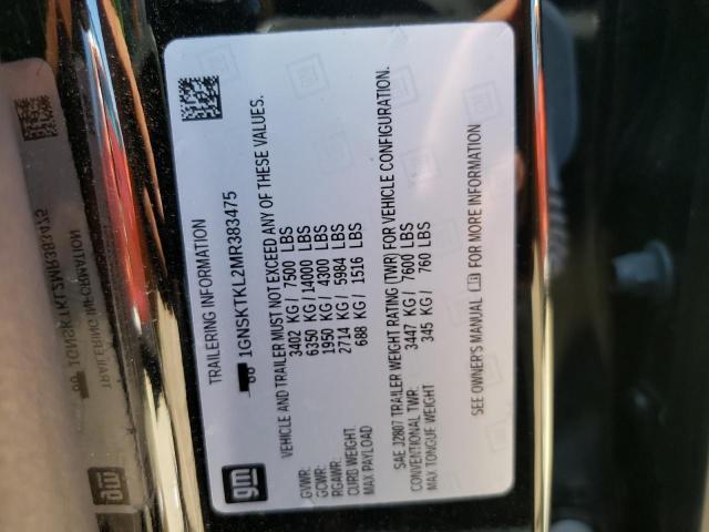 2021 CHEVROLET TAHOE K150 - 1GNSKTKL2MR383475