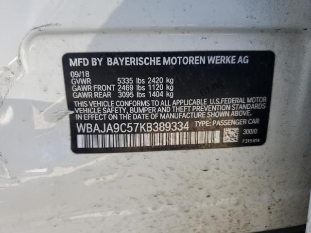 VIN WBAJA9C57KB389334 2019 BMW 5 Series, 530E no.12