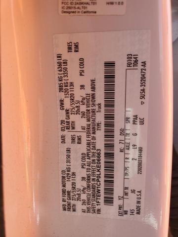 2020 FORD F150 SUPER - 1FTEW1CP0LKE06663