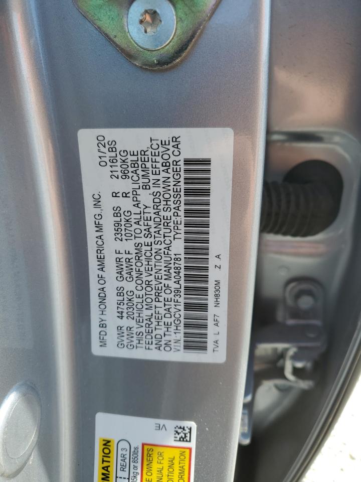 Lot #2794562691 2020 HONDA ACCORD SPO