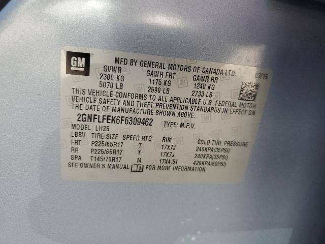 2015 CHEVROLET EQUINOX LT 2GNFLFEK6F6309462