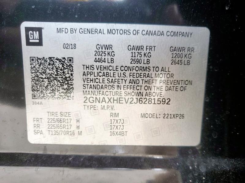 2018 CHEVROLET EQUINOX LS 2GNAXHEV2J6281592