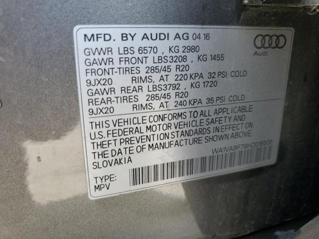 2017 AUDI Q7 PRESTIG WA1VABF78HD015508