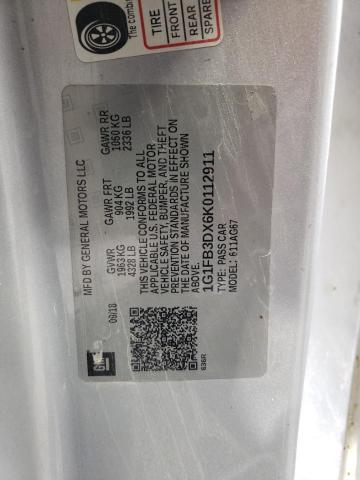 2019 CHEVROLET CAMARO LS 1G1FB3DX6K0112911