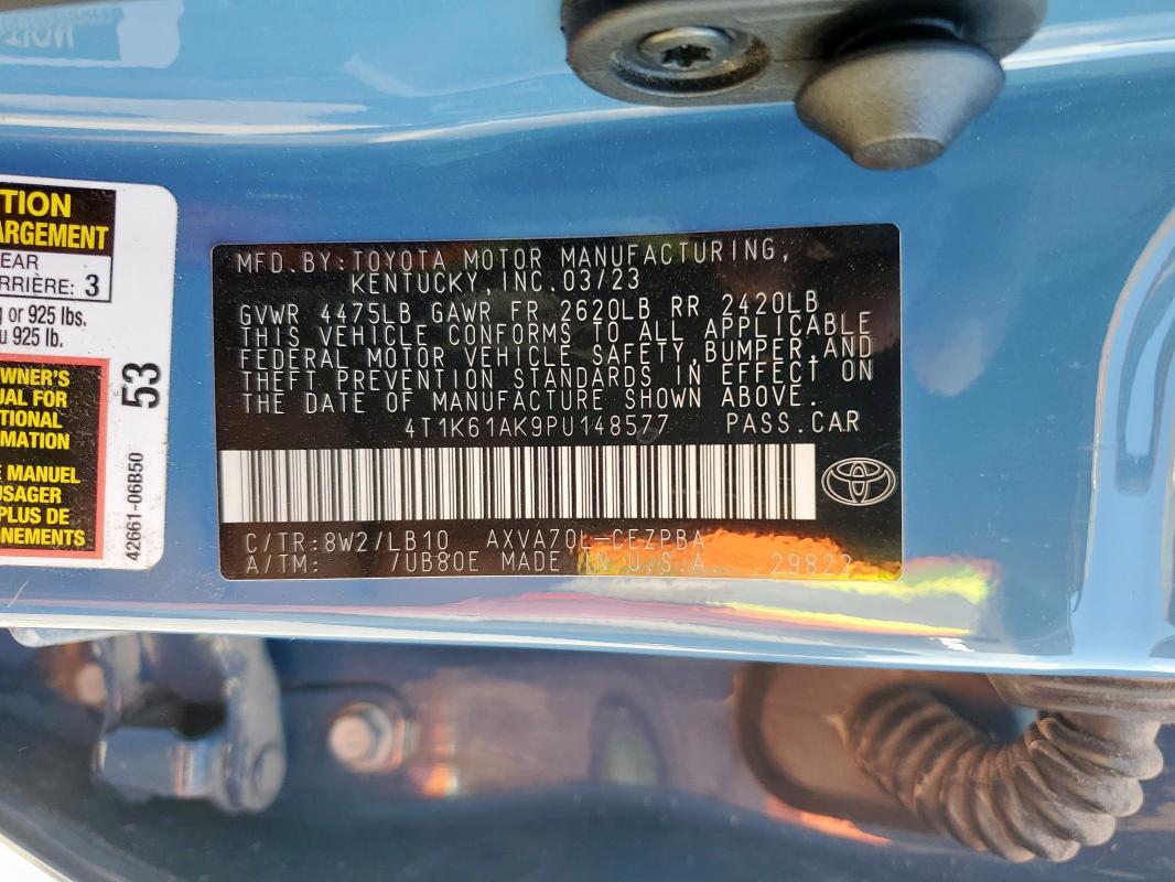 2023 TOYOTA CAMRY XSE 4T1K61AK9PU148577