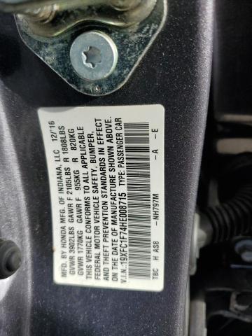 2017 HONDA CIVIC EXL 19XFC1F74HE008715