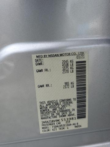 2021 NISSAN LEAF S 1N4AZ1BV4MC553981