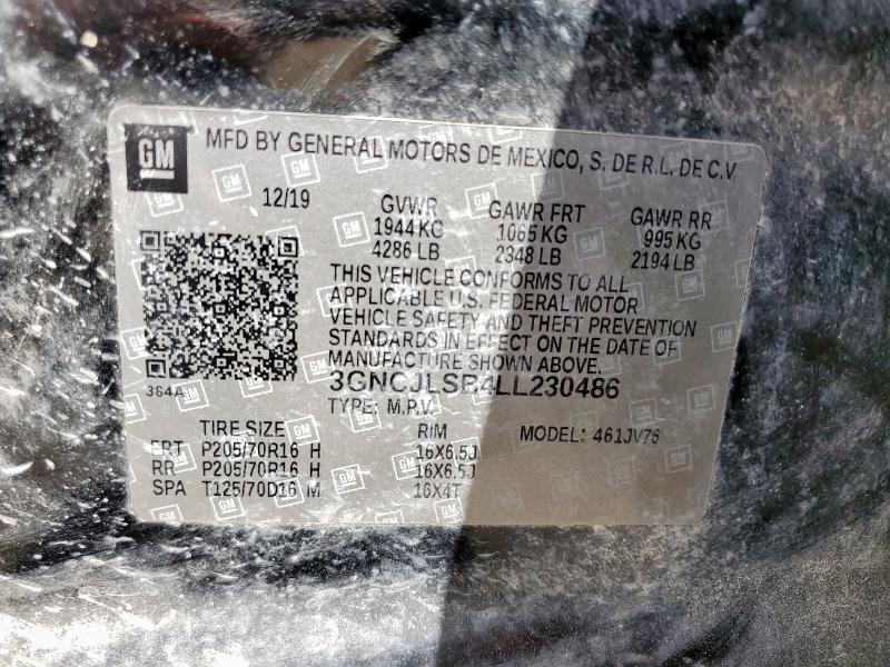 2020 CHEVROLET TRAX 1LT 3GNCJLSB4LL230486