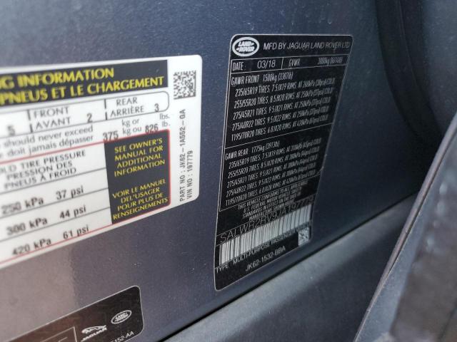 2018 LAND ROVER RANGE ROVE SALWR2RV9JA197779
