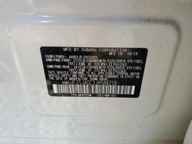 2018 SUBARU FORESTER 2 JF2SJAGC3JH584216