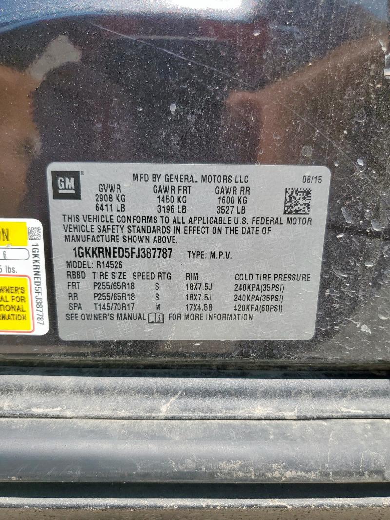 2015 GMC ACADIA SLE 1GKKRNED5FJ387787