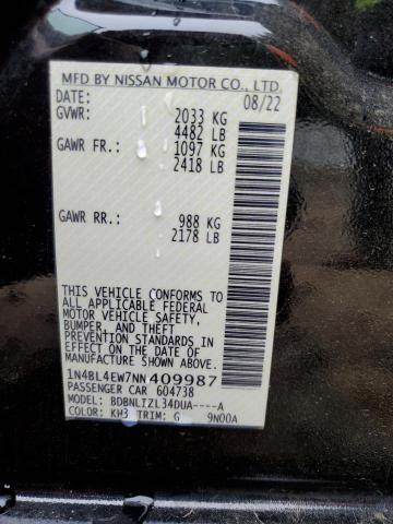 2022 NISSAN ALTIMA SL 1N4BL4EW7NN409987